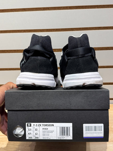 adidas Y-3 ZX Torsion Black White Sz 12.5