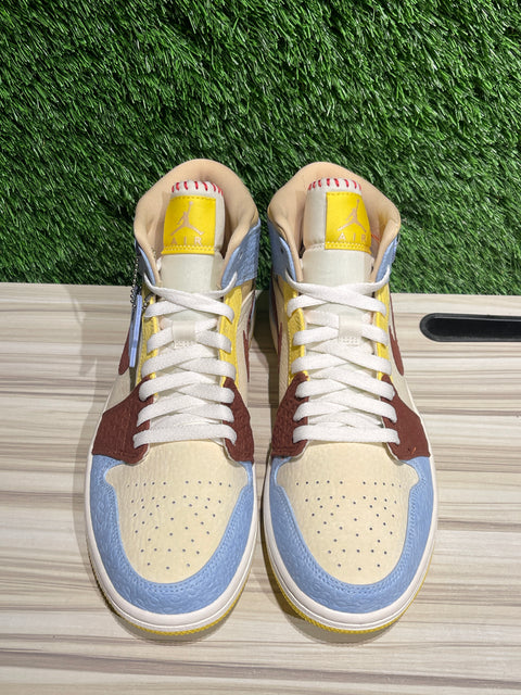 Jordan 1 Mid SE Fearless Maison Chateau Rouge Sz 9.5M