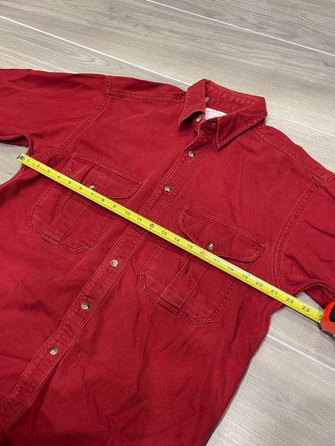 Vintage C.C Filson Seattle USA Double Pocket Outdoor Red Shirt Sz M