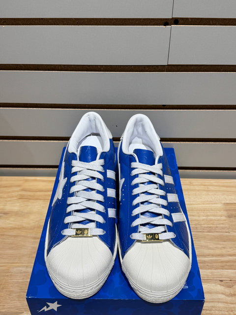 adidas Superstar Vintage Bape Blue White Sz 10.5