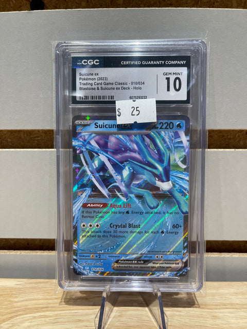 Suicune ex Pokémon (2023) Trading Card Game Classic - 010/034 Blastoise & Suicune ex Deck - Holo CGC GMNT 10