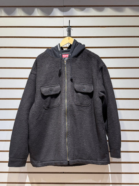 Supreme Fleece Zip Up Hooded Shirt (FW23) Sz XL