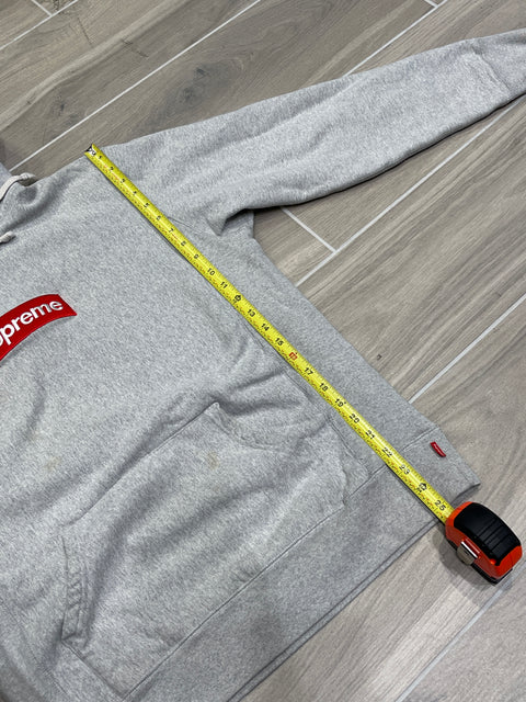 Supreme Box Logo Pullover Hoodie Heather Grey Sz L