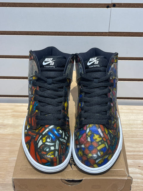 Nike SB Dunk High Concepts Stained Glass Sz 9.5