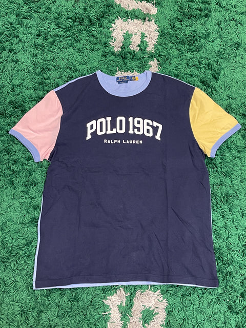 Polo Ralph Lauren Navy Ringer Tee Graphic Polo 1967