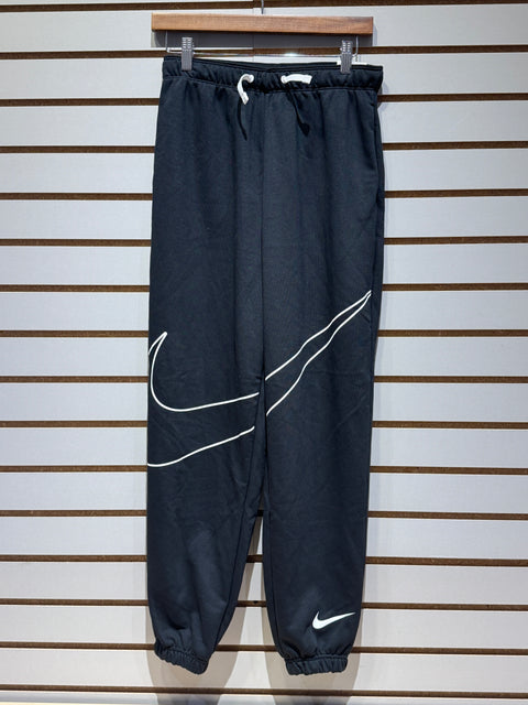 Kid's Nike Big Swoosh Oversized Black Sweatpants Sz L