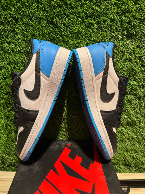 Jordan 1 Retro Low OG Black Dark Powder Blue (Women's) Sz 7.5W/6M