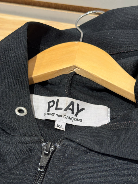 Comme des Garcons PLAY Play Big Black Heart Zip Up Hoodie Sz XL