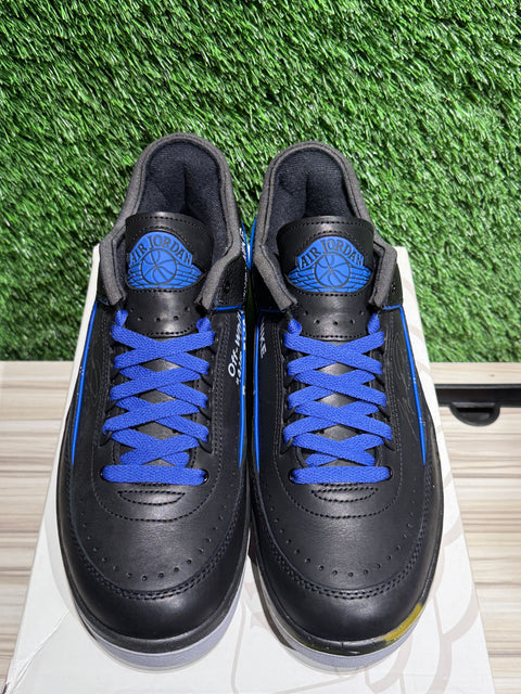 Jordan 2 Retro Low SP Off-White Black Blue Sz 10