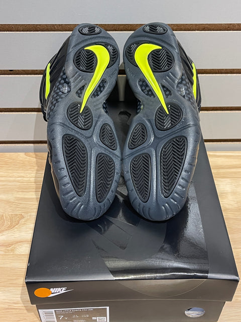 Nike Little Posite Pro Black Voltage Yellow Sz 7Y