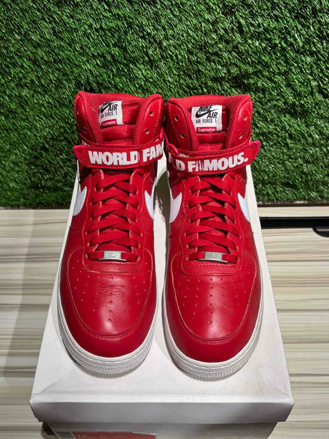 Nike Air Force 1 High Supreme World Famous Red Sz 12M