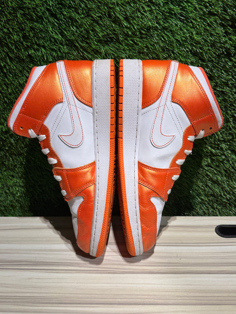 Jordan 1 Mid Metallic Orange (GS) Sz 7Y