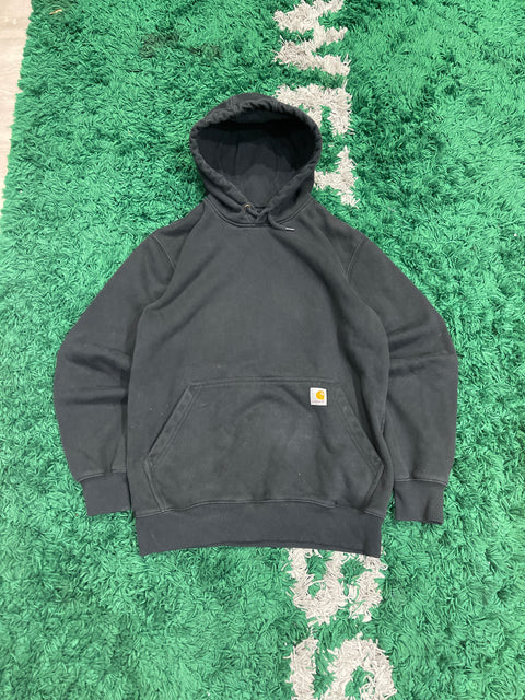 Carhartt Loose Fit Mens Black Pullover Hoodie Workwear Fleece