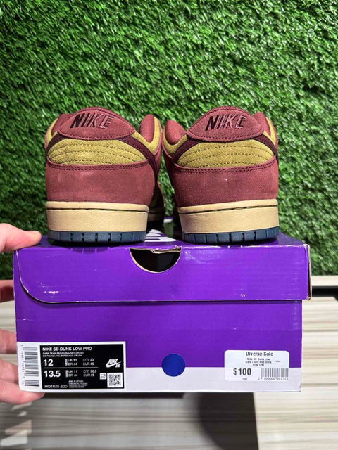 Nike SB Dunk Low Dark Team Red Olive Flak Sz 12M