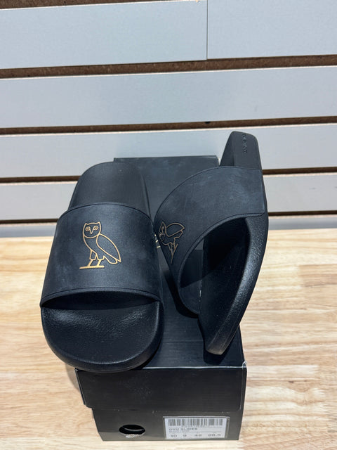 Black OVO Slides Sz 10