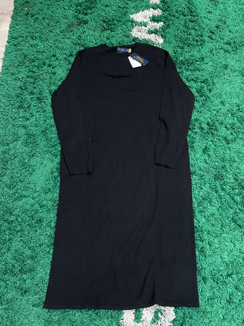 Polo ralph Lauren NWT cashmere Longsleeve Sweater Maxi Dress Black