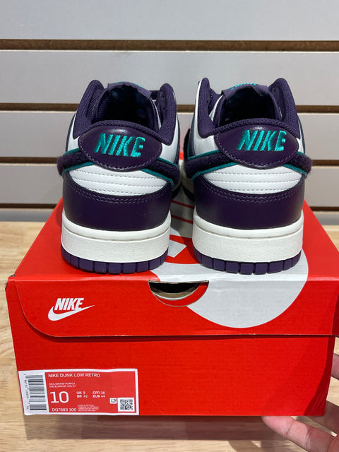 Nike Dunk Low Chenille Swoosh Sail Grand Purple Sz 10