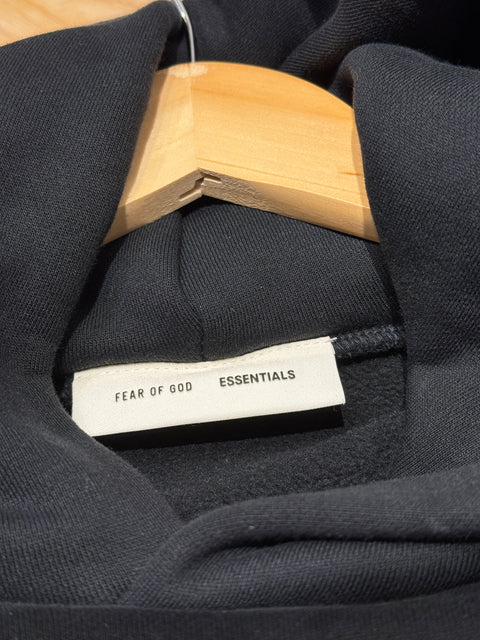 Fear of God Essentials Classic Fleece Hoodie Vintage Black Sz M