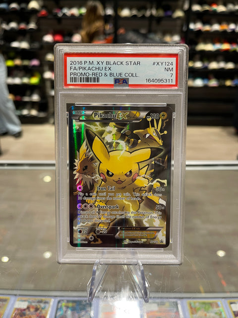 Pokémon Pikachu EX XY124 Full Art Holo Black Star Psa 7
