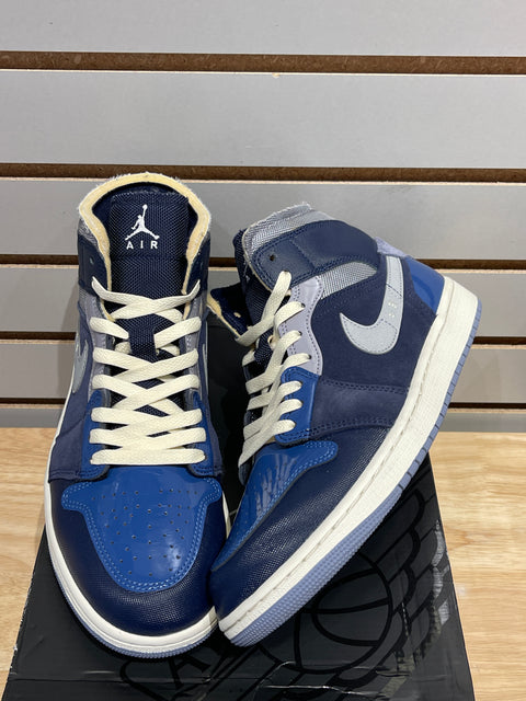 Jordan 1 Mid SE Craft Obsidian French Blue Ashen Slate White Sz 10