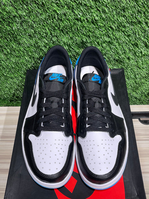 Jordan 1 Retro Low OG Black Dark Powder Blue Sz 10.5
