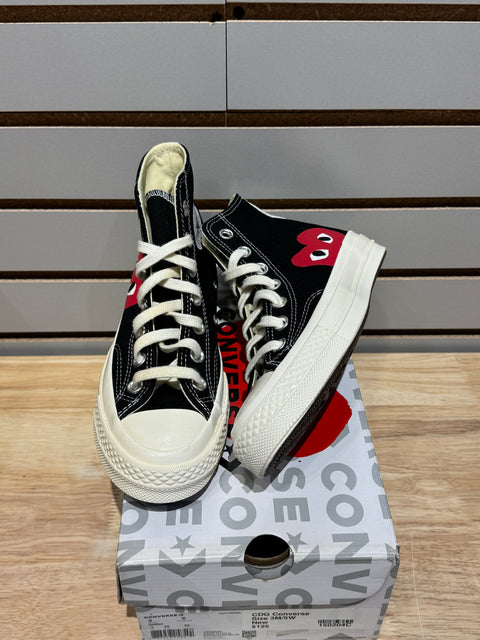Converse Chuck Taylor All Star 70 Hi Comme des Garcons PLAY Black Sz 5W/3Y