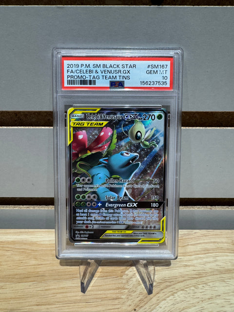2019 Pokémon Celebi & Venusaur GX Sun & Moon Promo PSA 10