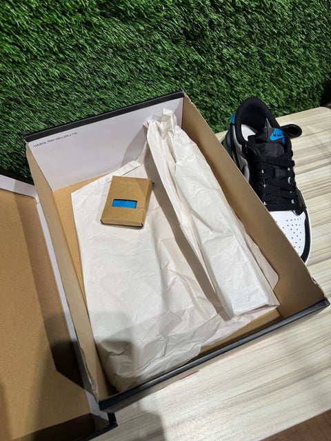 Jordan 1 Retro Low OG Black Dark Powder Blue Sz 4M