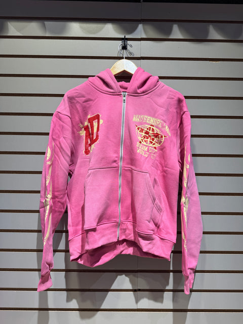 Awoken Dreams Dept. Tropical Pink Full Zip Hooded Sweatshirt