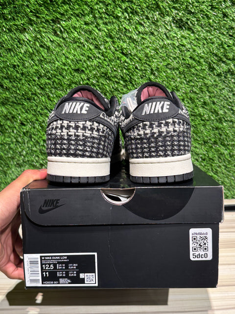 Nike Dunk Low Harris Tweed White Black Multi (Women's) Sz 11M