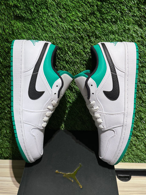 Jordan 1 Low White Lucky Green Black Sz 8.5M