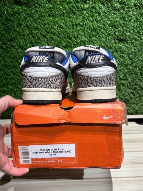 Nike SB Dunk Low Supreme White Cement (2002) Sz 10M.