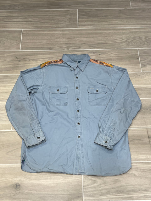 Vintage 1990s Polo Ralph Lauren Aztec Shoulder Button Up