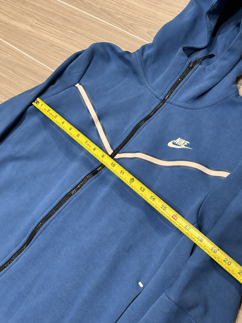 Mens NIKE SPORTSWEAR Blue Full Zip Tech Fleece Hoodie Sz L