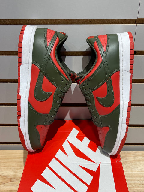 Nike Dunk Low Mystic Red Cargo Khaki Sz 9.5