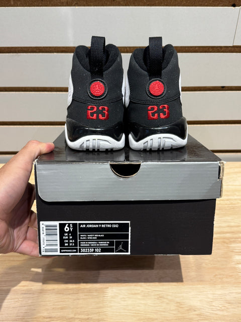 Jordan 9 Retro White Black Red (2010) (GS) Sz 6.5Y