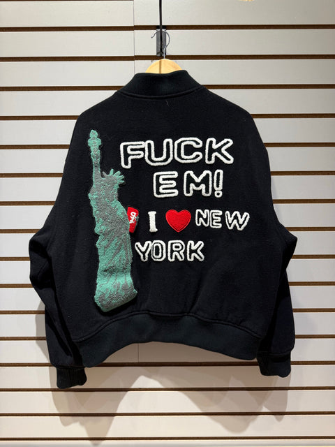 Supreme x CPFM Tourist Varsity Jacket Black Size Large