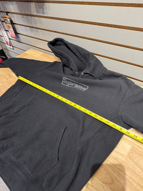 Supreme KAWS Chalk Logo Hooded Sweatshirt Black Sz M