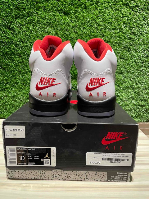 Jordan 5 Retro Fire Red Silver Tongue (2020) Sz 10M