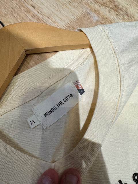 Honor The Gift Embroidered Cream Boxy Tee Sz M