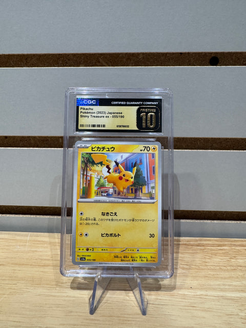 Pikachu Pokémon (2023) Japanese Shiny Treasure ex - 055/190 CGC PRISTINE 10