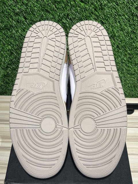 Jordan 1 Mid Rattan White College Grey Sz 14