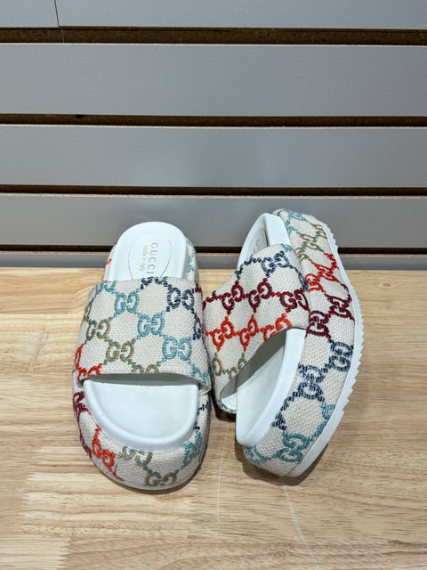 Gucci Women's Platform Sandal 'White Multi' Sz 6M