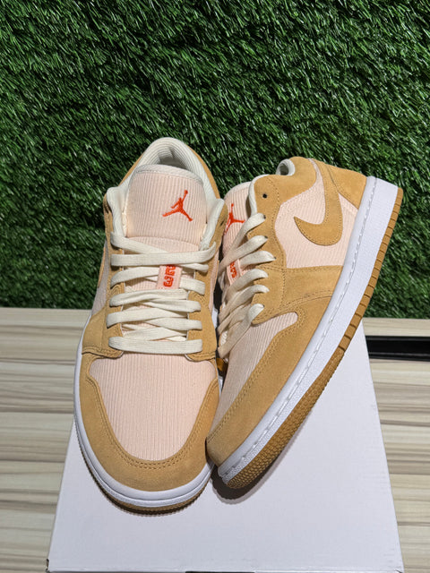 Jordan 1 Low SE Twine Orange Quartz Corduroy (Women's) Sz 9W/7.5M