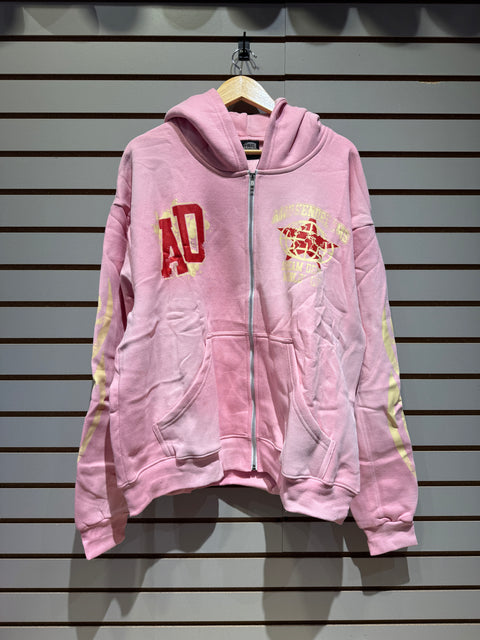 Awoken Dreams Dept. Shy Pink Full Zip Hooded Sweatshirt Sz XL