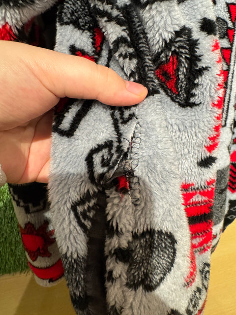 Unique Art Unlimited Patterned Quarter Zip Fleece Sz L