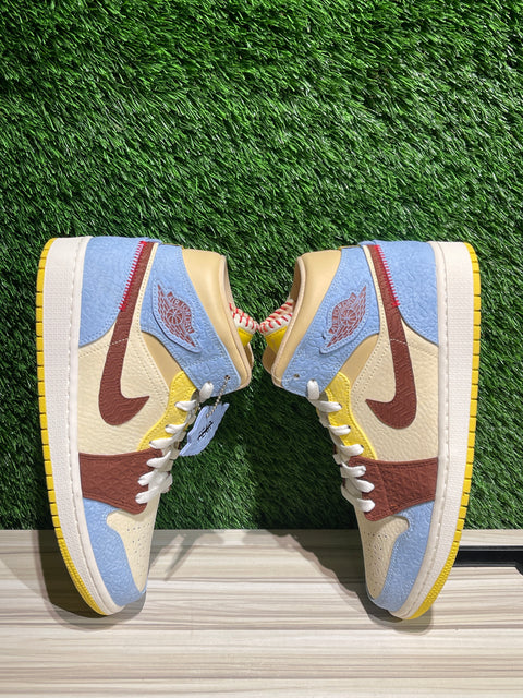 Jordan 1 Mid SE Fearless Maison Chateau Rouge Sz 9.5M