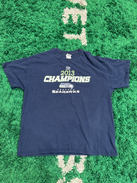 2013 NFC Champions Seattle Seahawks Gildan Tee Sz XL