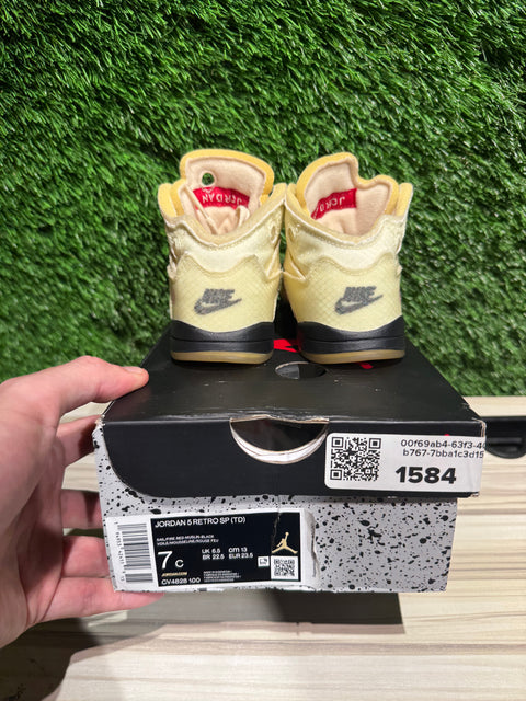 Jordan 5 Retro Off-White Sail (TD) Sz 7c