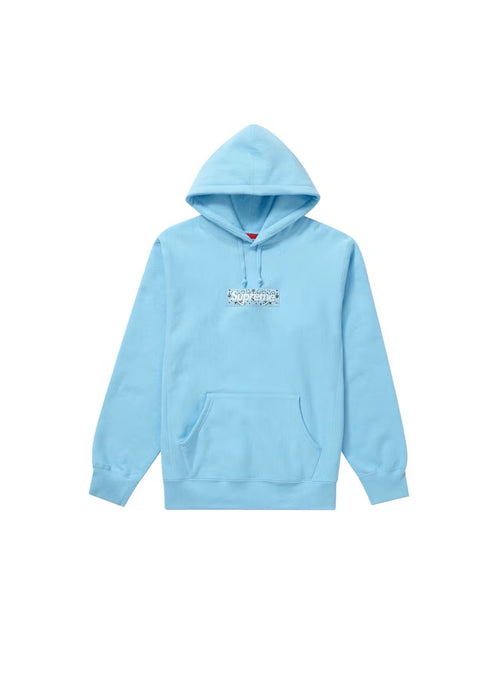 Supreme Bandana Box Logo Hooded Sweatshirt Light Blue Sz XL